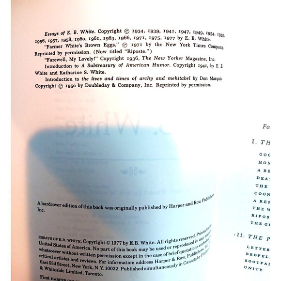 Essays of E. B. White by E. B. White (1979, Trade Paperback) - Picture 3 of 8